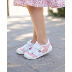 Calzado Barefoot Demax Blanco-Rosa para Niña modelo 1-K875B