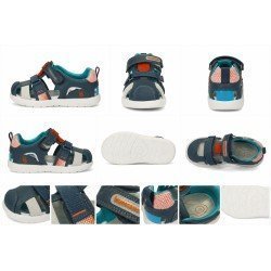 Sandalia de Piel Biomecanics Petrol para Niño modelo 262231-A556