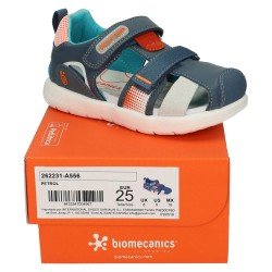 Sandalia de Piel Biomecanics Petrol para Niño modelo 262231-A556