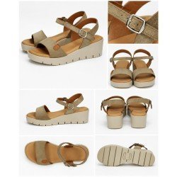 Sandalias de Piel Sandali Camel para Mujer modelo M726-T5272