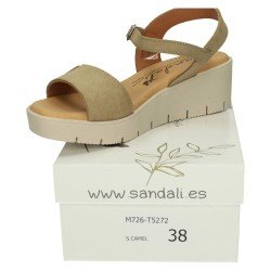 Sandalias de Piel Sandali Camel para Mujer modelo M726-T5272