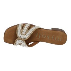 Sandalias Tacón Mysoft Blancos para Mujer modelo 26M180