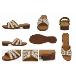 Sandalias Tacón Mysoft Blancos para Mujer modelo 26M180