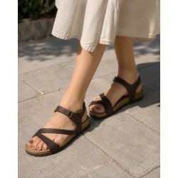 Sandalias de Piel Inter-Bios Moka para Mujer modelo 7219