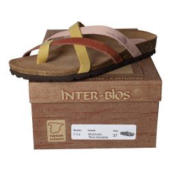 Sandalias de Dedo Inter-Bios Mostaza para Mujer modelo 7113