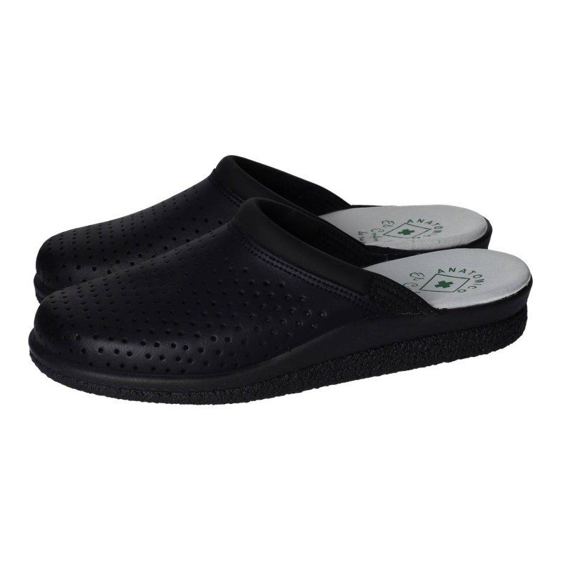 Zueco Piel Abierto Made In Spain Marino para Mujer modelo 4