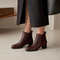 Botín de Piel 48 Horas Burdeos para Mujer modelo 625003/43
