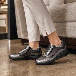 Mocasín de Piel 48 Horas Grises para Mujer modelo 620701/55
