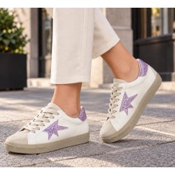 Sneakers Urbanas Made In Spain Blanco-Morado para Mujer modelo A19