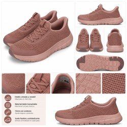 Deportiva Memory Demax Rosa para Mujer modelo 7-2357K