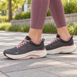 Deportiva Wide Fit Demax Gris-Rosa para Mujer modelo 7-W2310M