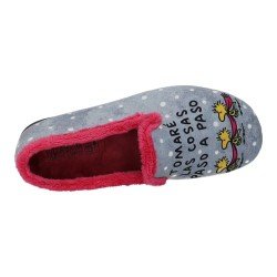 Zapatilla Perrito C Vulca-Bicha Grises para Mujer modelo 1359 Cerrado