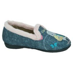 Zapatilla Ratoncitos Vulca-Bicha Gris-Rosa para Niña modelo 1245