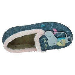 Zapatilla Ratoncitos Vulca-Bicha Gris-Rosa para Niña modelo 1245