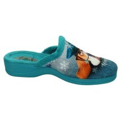 Chinelas de Perrito Kokis Turquesa para Mujer modelo 12006