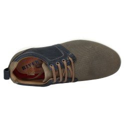 Zapato de Piel Azul Riverty Marino-Gris para Outlet modelo 308