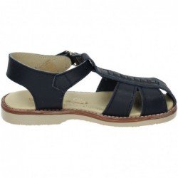 Sandalia de Piel Made In Spain Marino para Niño modelo E011