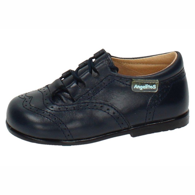 Inglesitos de Piel Angelitos Azul Marino para Outlet modelo 505
