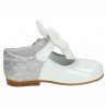 Merceditas de Piel Bambineli Blanco-Plata para Outlet modelo 5032