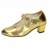 Zapato de Flamenco Pasos de Baile Oro para Niña modelo 22