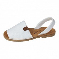 Menorquinas de Piel Sandali Blancos para Mujer modelo M969