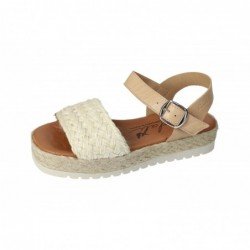 Sandalia Piel Y Yute Sandali Crudo para Mujer modelo 532