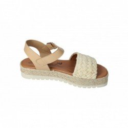 Sandalia Piel Y Yute Sandali Crudo para Mujer modelo 532