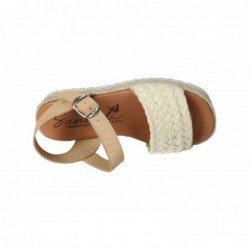 Sandalia Piel Y Yute Sandali Crudo para Mujer modelo 532