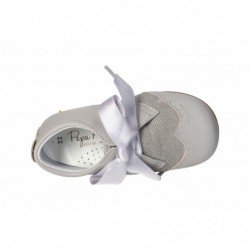 Zapatitos de Piel Pepa Ribera Gris Claro para Niña modelo Pr-20022
