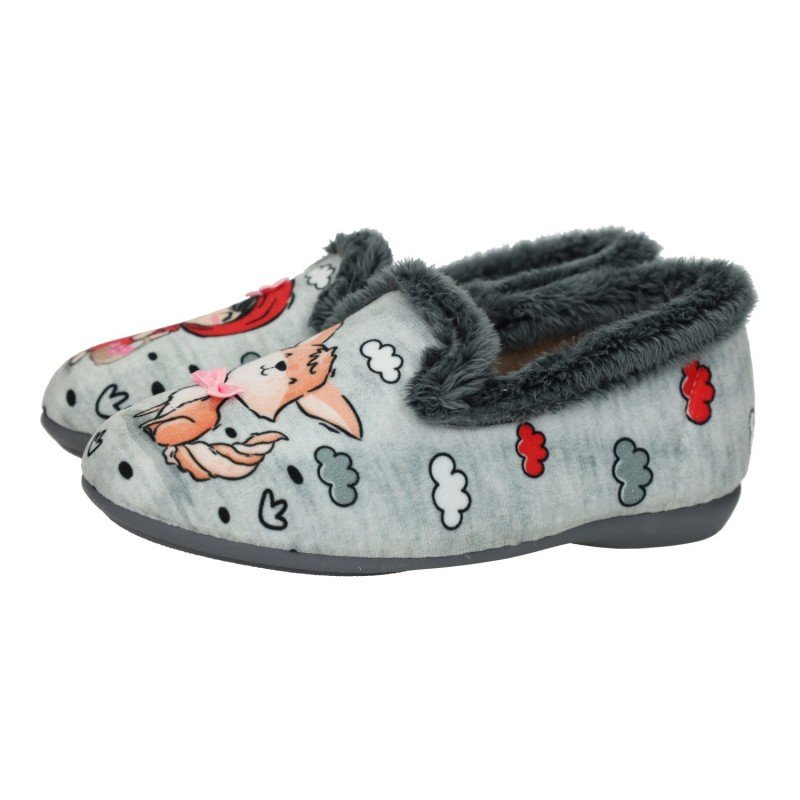 Zapatilla Caperucita Vulca-Bicha Grises para Niña modelo 1243