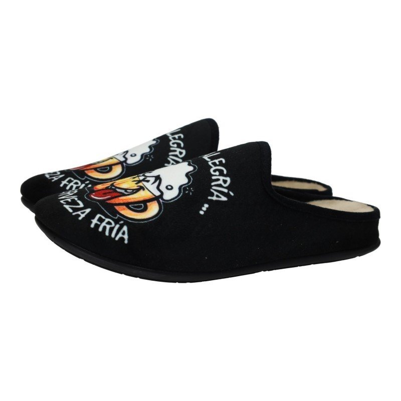 Chinelas Cerveza Vulca-Bicha Negros para Hombre modelo 1835