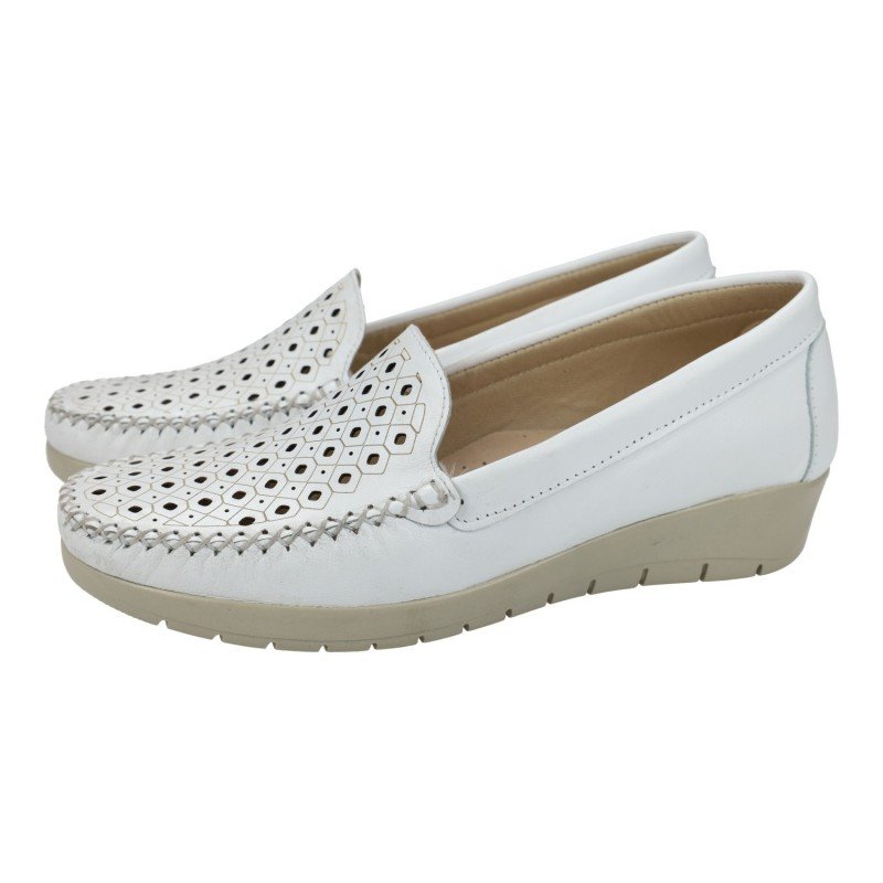Mocasines de Piel Parymedio Blancos para Mujer modelo 1780