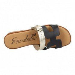 Sandalias Planas Sandali Negros para Mujer modelo 23005