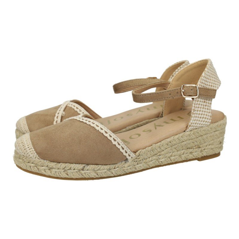 24M107 Esparteñas encaje color TAUPE