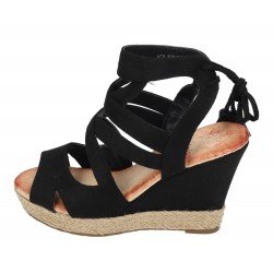Cuñas de Tiras Mandarina Negros para Mujer modelo 920-220