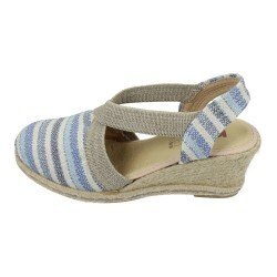 Esparteña de Rayas Kokis Celeste para Mujer modelo 55332