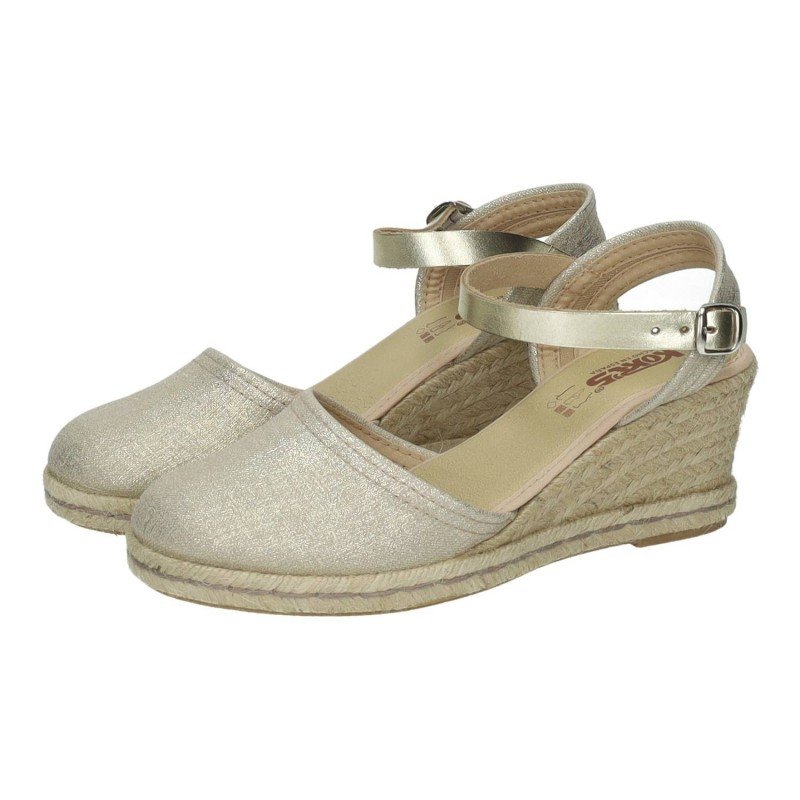 Esparteña con Cuña Kokis Oro para Mujer modelo 5548