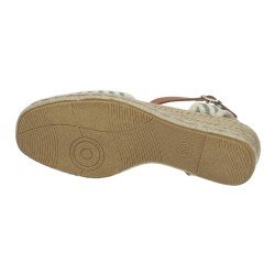 Esparteña Rayas Kokis Kaki para Mujer modelo 0732P