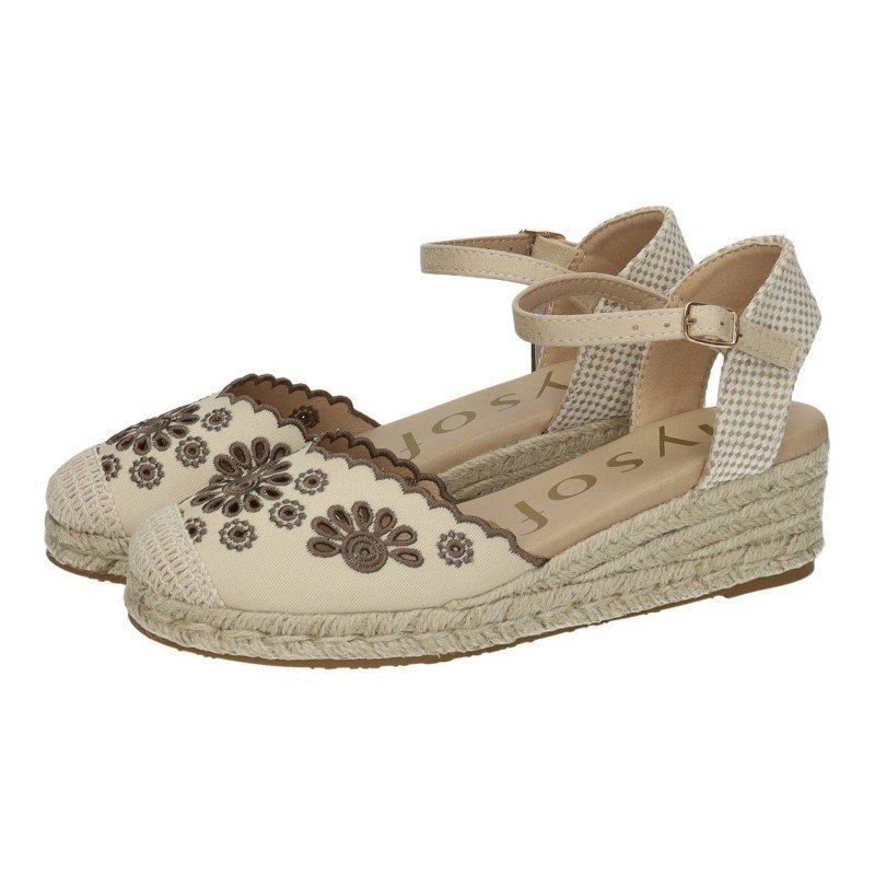 25M106 Esparteña de cuña color BEIGE