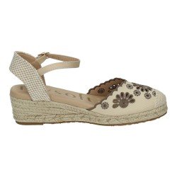 25M106 Esparteña de cuña color BEIGE