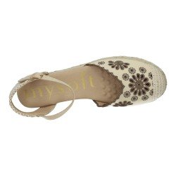 25M106 Esparteña de cuña color BEIGE