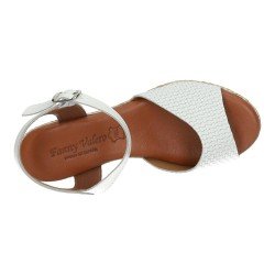 Sandalias de Piel Fanny Valero Blancos para Mujer modelo 236