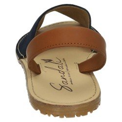 Menorquinas de Piel Sandali Marino para Mujer modelo M969