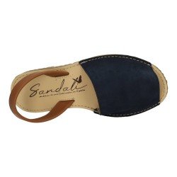 Menorquinas de Piel Sandali Marino para Mujer modelo M969