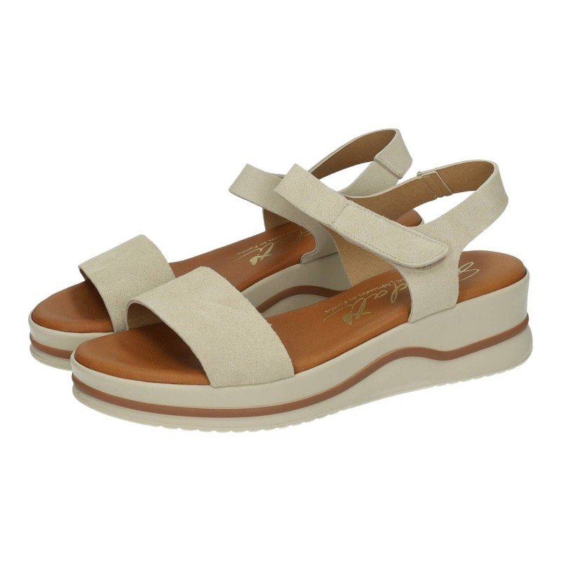 Sandalias de Piel Sandali Beige para Mujer modelo M739
