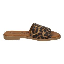 Sandalias de Piel Sandali Leopardo para Mujer modelo M822