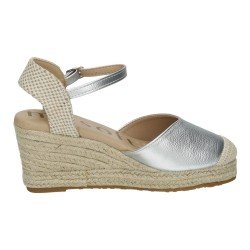 25M150 Alpargatas con Cuña color PLATA