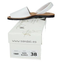 Menorquinas de Piel Made In Spain Blancos para Mujer modelo 969