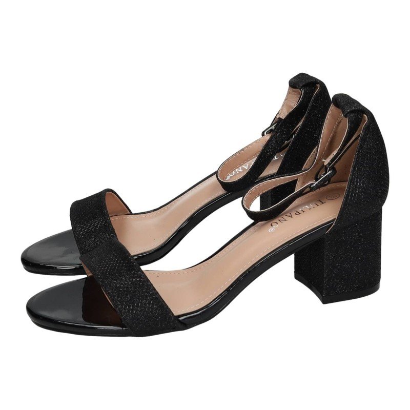 Sandalia de Tacón Tulipano Negros para Mujer modelo X6-L5180-02