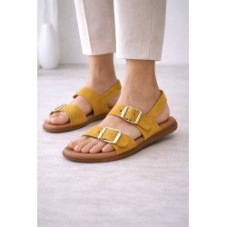 Sandalias de Piel Sandali Ocre para Mujer modelo M870-H5035